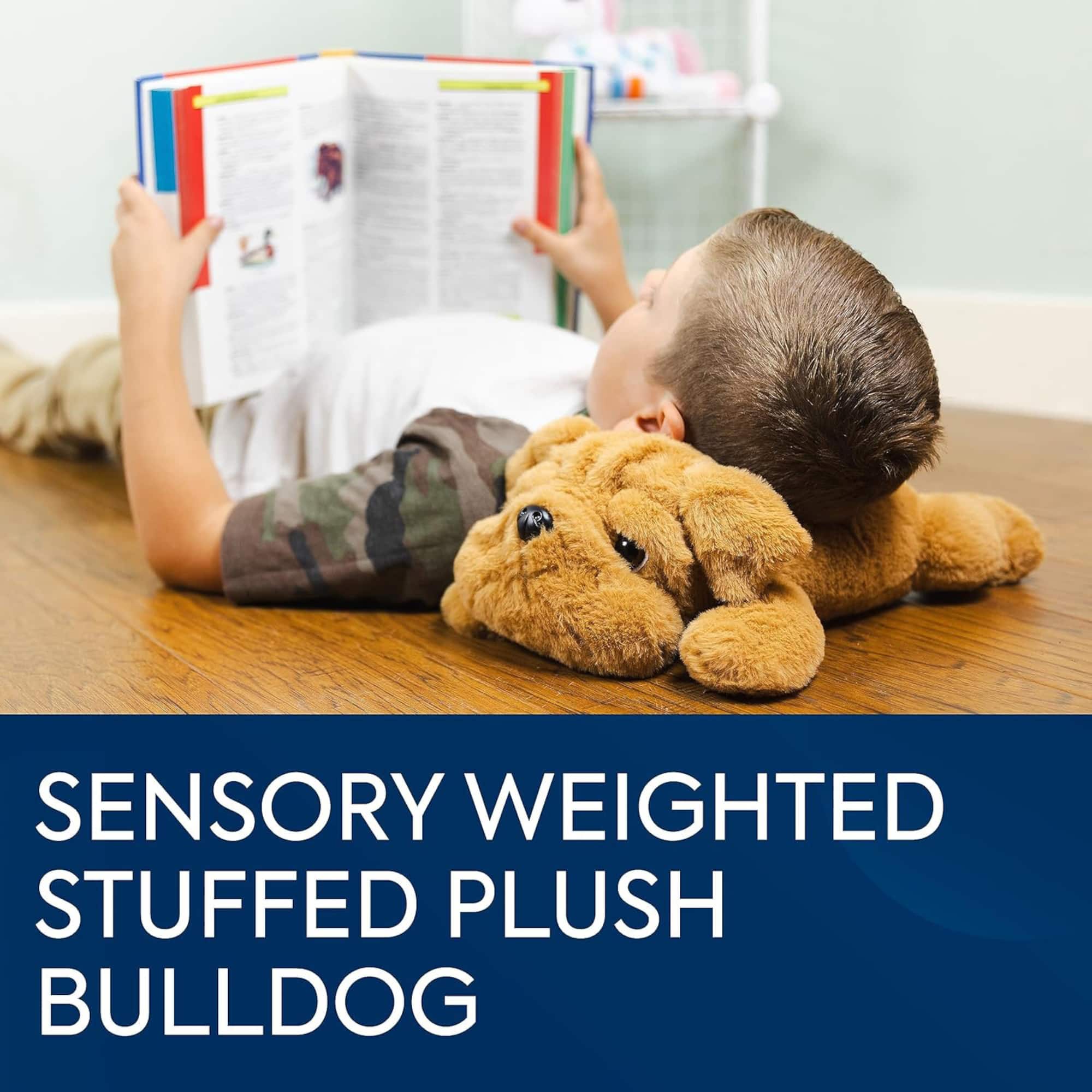 Bouncyband® Brown Happy Hugs Sensory Weighted Plush Bulldog